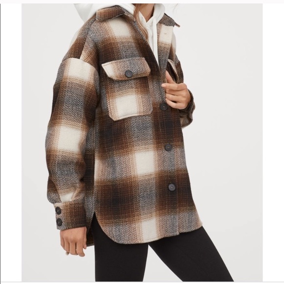 Coats | Hm Plaid Overshirt Shacket 